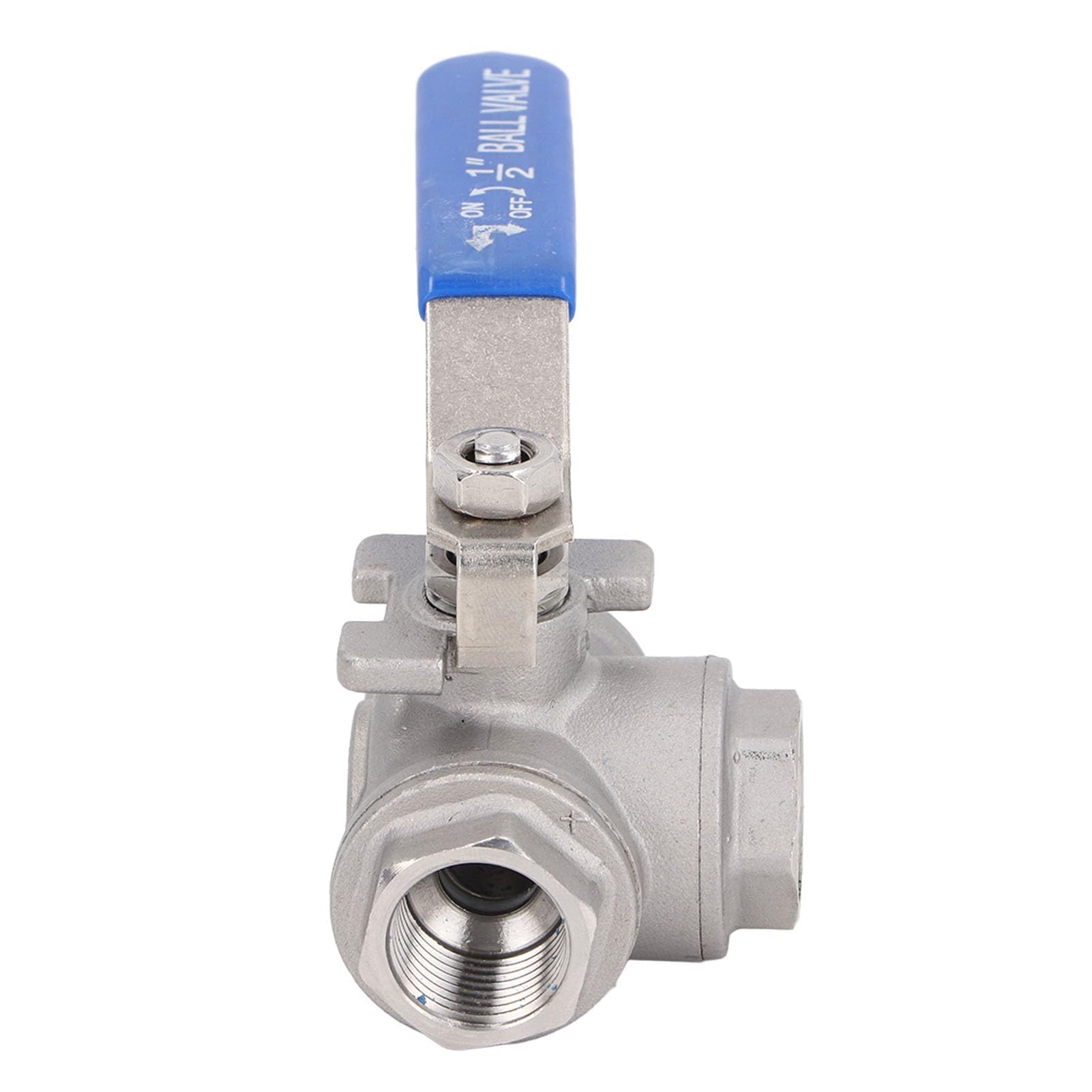 Valvola a sfera a 3 vie tipo L azionamento manuale 1/2" DN15 in acciaio inox filettatura femmina valvola a sfera per acqua, olio, gas