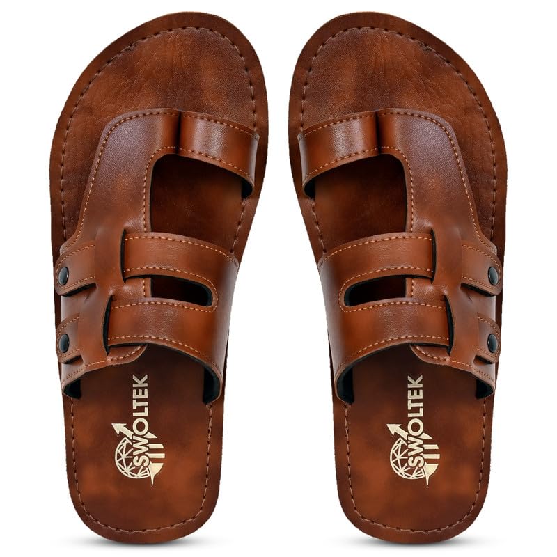 Image of Stylish Flip Flops and Slippers for Men | Comfortable & Lightweight Rubber Chappals Anti-Skid, Durable, Casual Footwear for Home & Outdoor Use (ALL-SWOLTEK-SL-25-01-SL-25-01 PT)