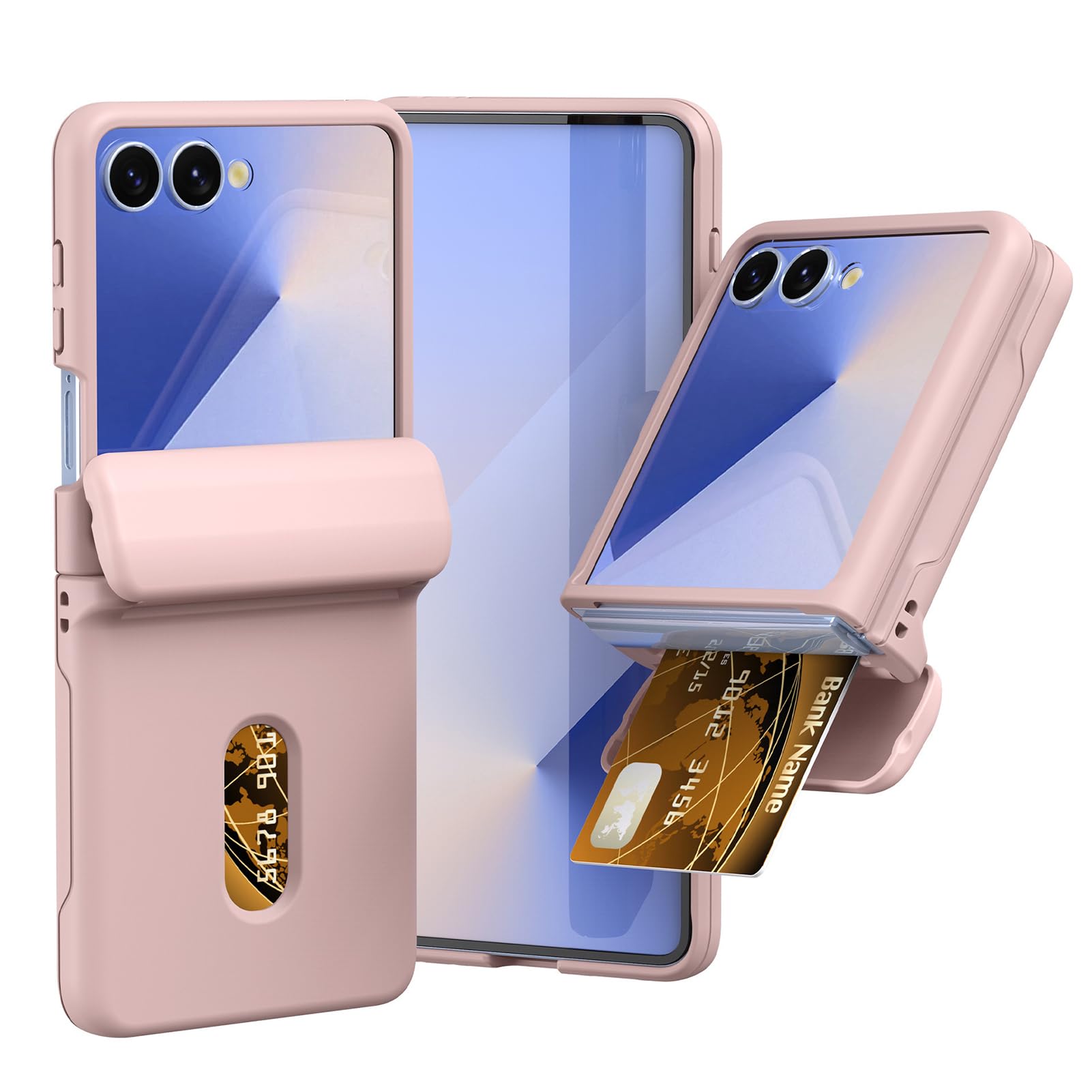 LUOTANL Slim Case for Samsung Galaxy Z Flip 8, Hinge Card Slot Light Shock Protection Hard PC Cover,Pink,Flip 8