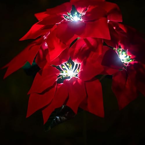 Miniatura 4 de Luces solares de flores para exteriores, luces de estaca de Pascua de Navidad, luces solares de rosas rojas, luces LED impermeables para jardín,
