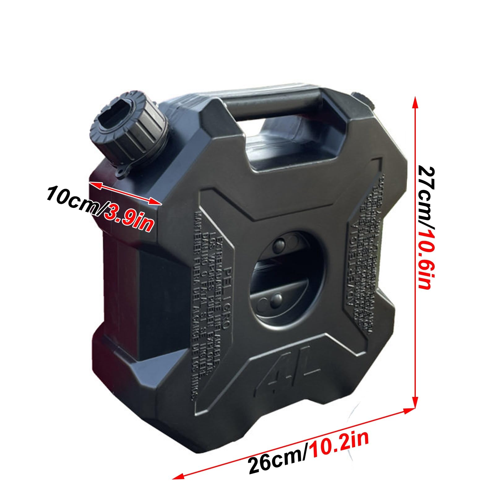 Bidon Gasolina, Garrafas de Aceite de Motor de Plástico con Cierre de Seguridad, Ligeras, Prácticas y Fáciles de Instalar, Aptas para Motocicletas y Coches(Black)