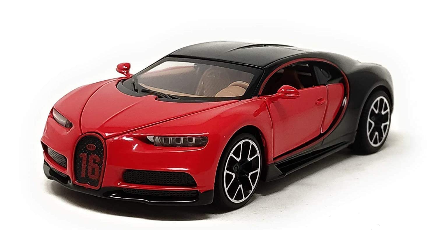 BLUMEN MART Bugatti Divo Die cast Pull Back Metal Car Model Collection of Toy Cars Openable Doors Flashing Light and Musical Sound Best car Gift for Kids(Multicolor)