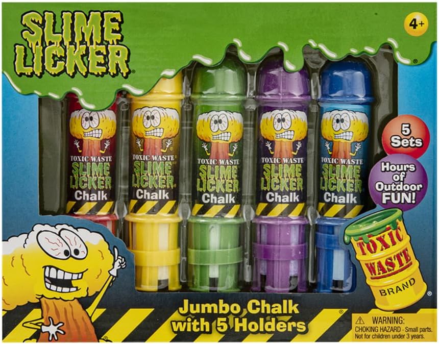 Toxic Waste Slime Licker Jumbo Chalk with Holder Set of 5