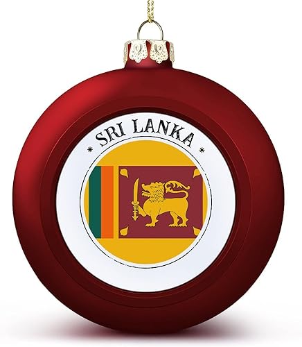 Adorno de bola de Navidad de Sri Lanka, bandera de las naciones, adornos de bola de bandera de Sri Lanka, recuerdo colgante para Navidad,