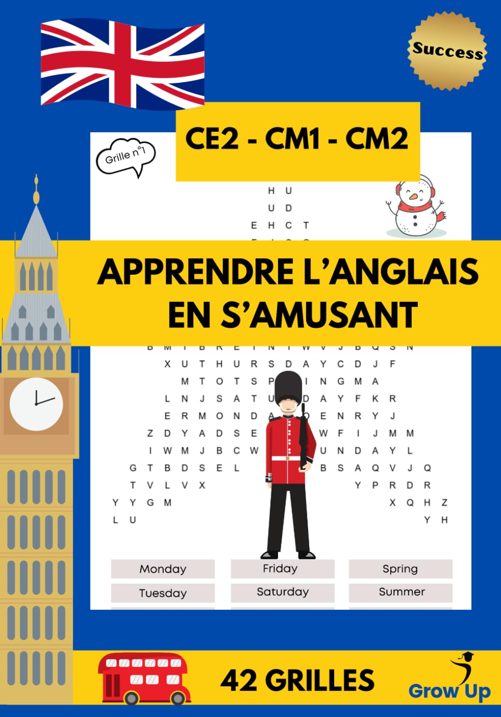 Apprendre l'Anglais en s'Amusant: Apprendre l'anglais grâce aux mots mêlés: Mots Cachés- 42 Grilles de mots classés par thèmes - 42 fiches ... - Pour Enfants et Débutants -LUDIQUE