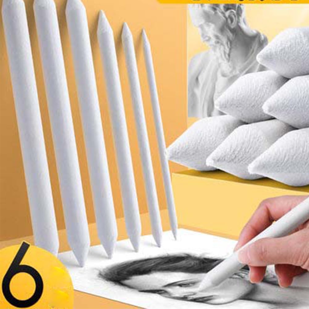 6PCS Blending Stumps and Tortillon Sketch Drawing Tools, Paper Art Blenders for Student Artist Charcoal Sketch Drawing Tools Art Supplies