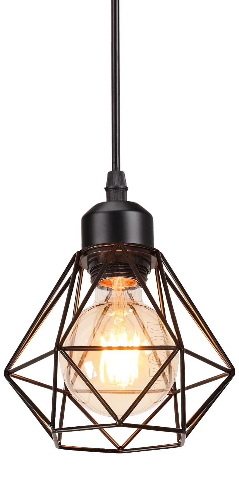 PETITES ECREVISSES Lampara Colgante E27 Vintage Industrial Lámpara de Techo Colgante Negro Retro Iluminación Para Cocina Comedor Sala de estar (16cm-1pcs)