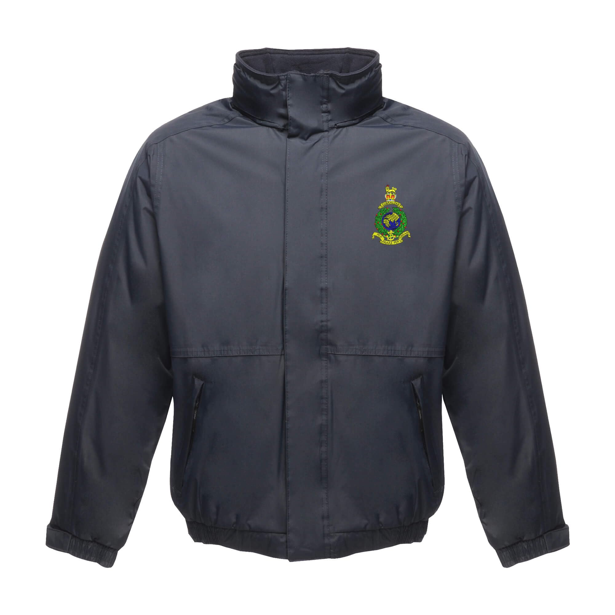 The Military Store Men's Navy Royal Marines Embroidered Waterproof Jacket With Hood, 3X Large
