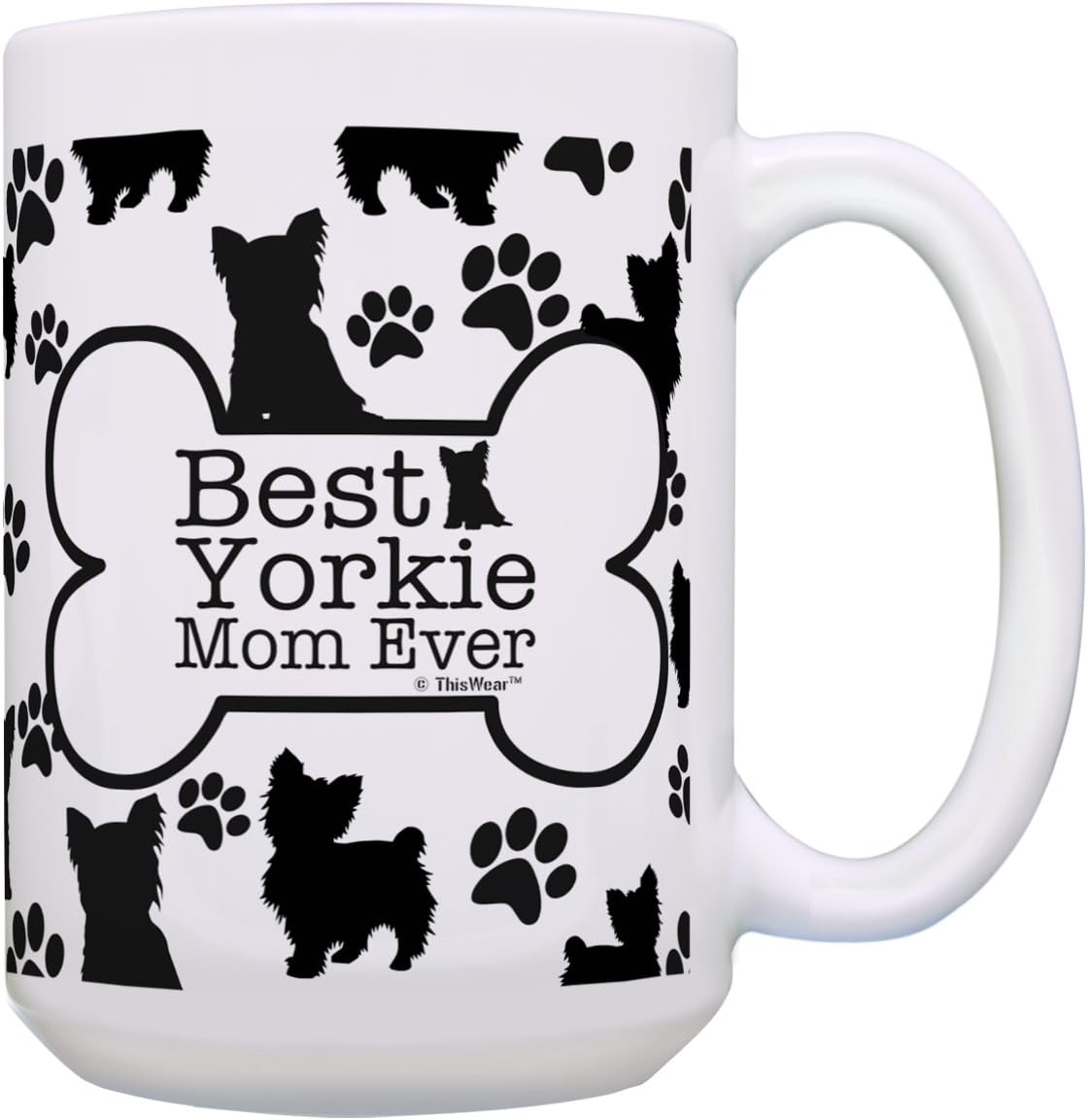Dog Mom Coffee Mug Best Yorkie Mom Ever Paw Print Cup Large Dog Mom Mug