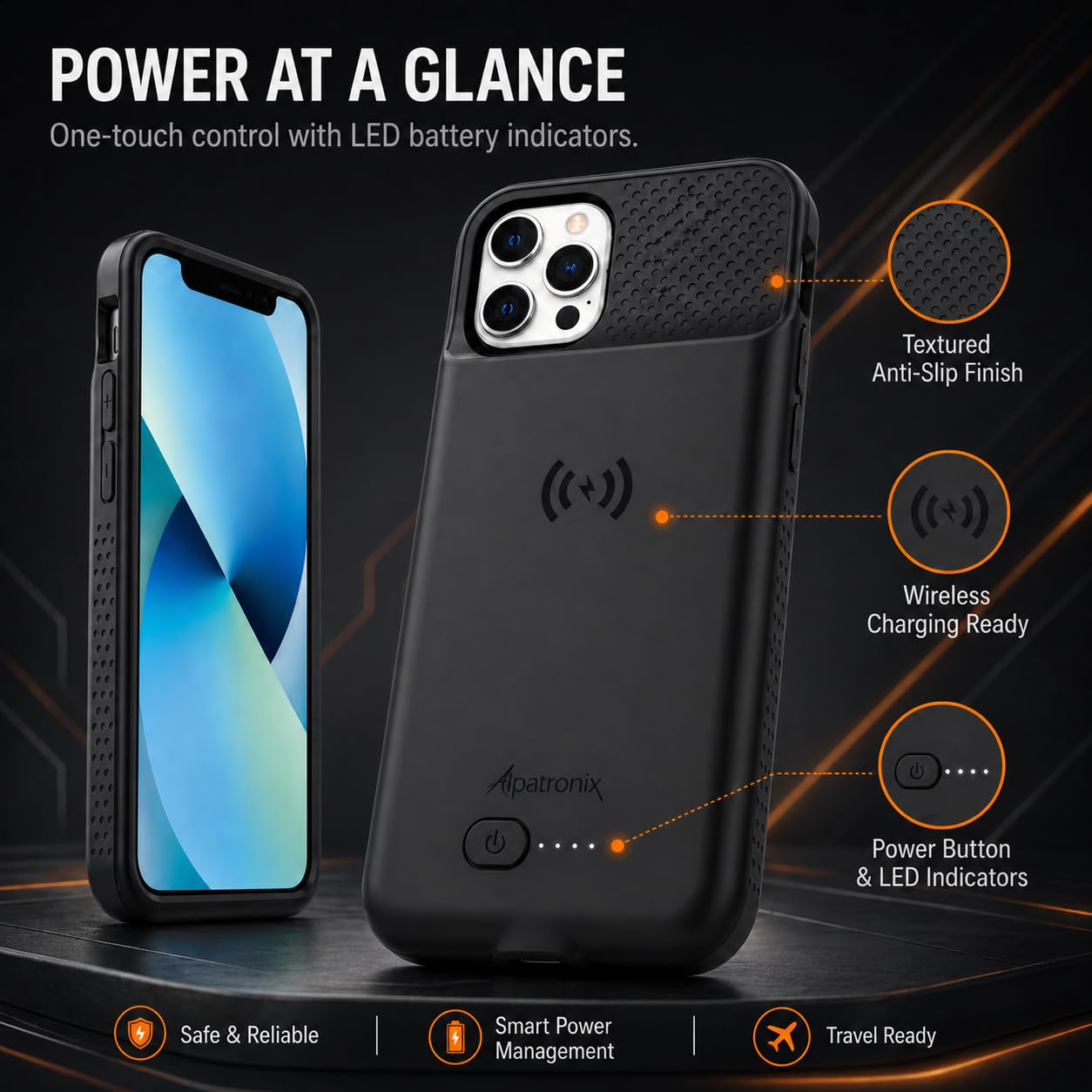 Battery Case for iPhone 12 Pro Max, 6000mAh Slim Portable
