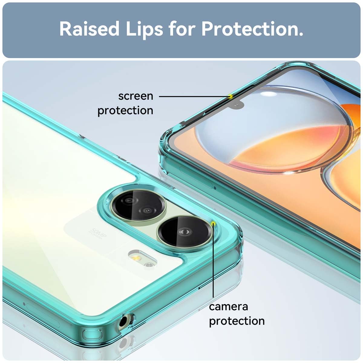 GOKEN Cover per Xiaomi Redmi Note 13 PRO 5G / Poco X6 5G, Custodia Trasparente con Bordo in Silicone TPU Morbido, Schiena in PC Rigido, Resistente, Antiurto - Case Soft - Trasparente
