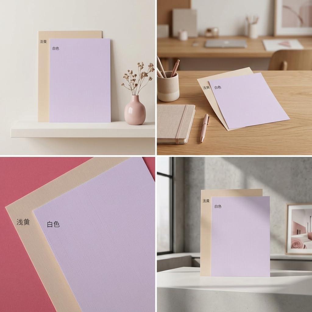 Feuille Papier Lin Texturé Finition Tissu Sophistiquée pour Étiqutes Décoratives Couvertures Dossiers Convient aux Travaux Bureau Créations, Jaune clair
