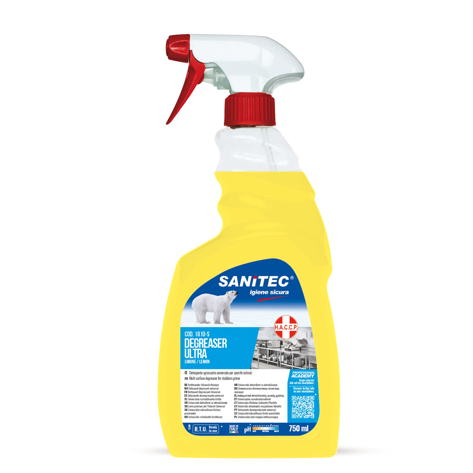 Sanitec Degreaser Ultra Sgrassatore Universale Alta Concentrazione 750 ml