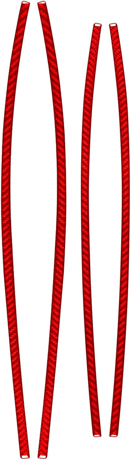 Real Carbon Fiber Compatible with Mercedes-Benz W463 G550 G63 AMG 2014-2018 2015 2016 2017 Accessories Inner Door Trim Strip Cover Interior Trim Sticker Decal 4PCs Red