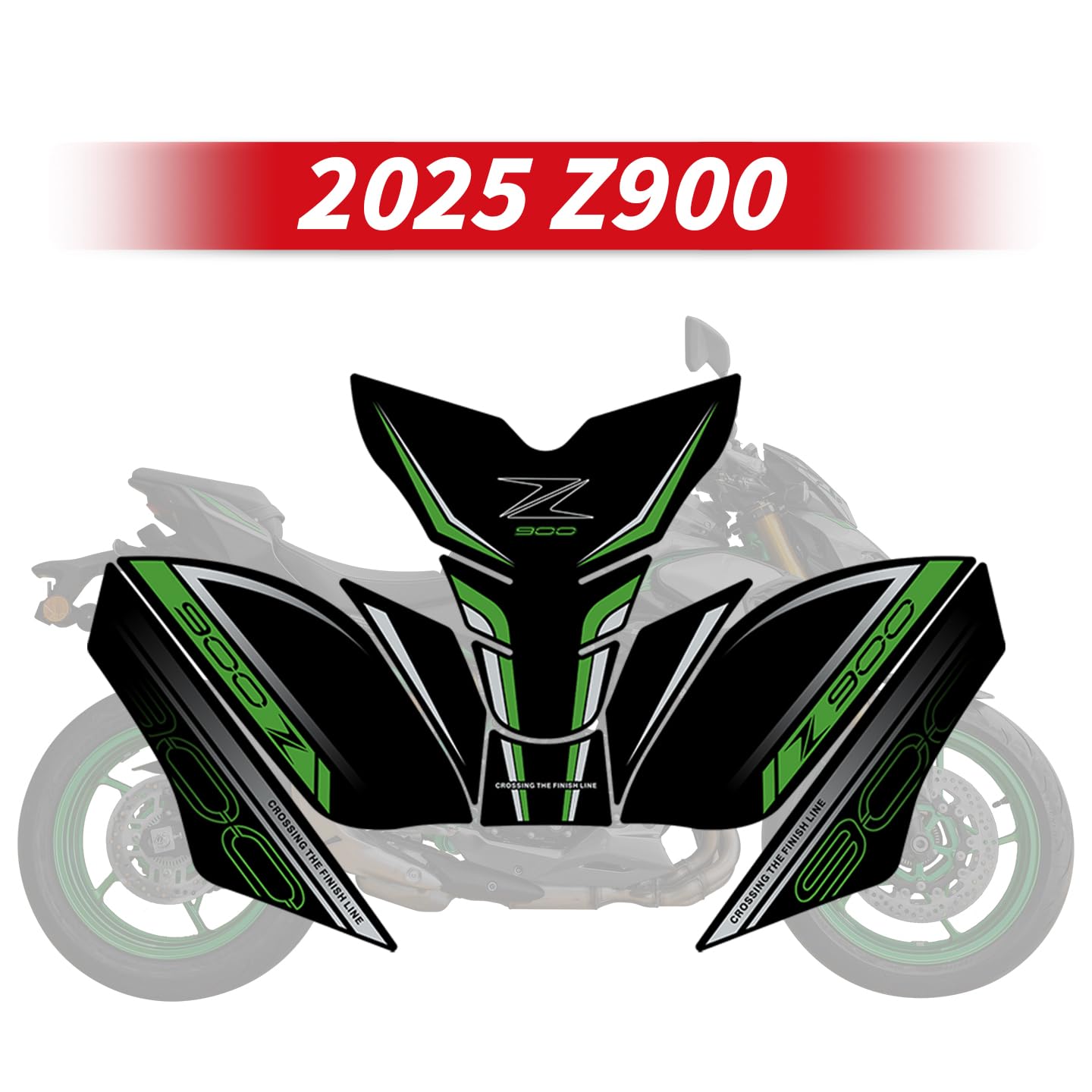 Paraserbatoio per Kawasaki Z900 2025 Kit Adesivi Protezione Serbatoio - Accessori Moto, Cuscinetto Carburante Gas (Set Completo, Stile 4)