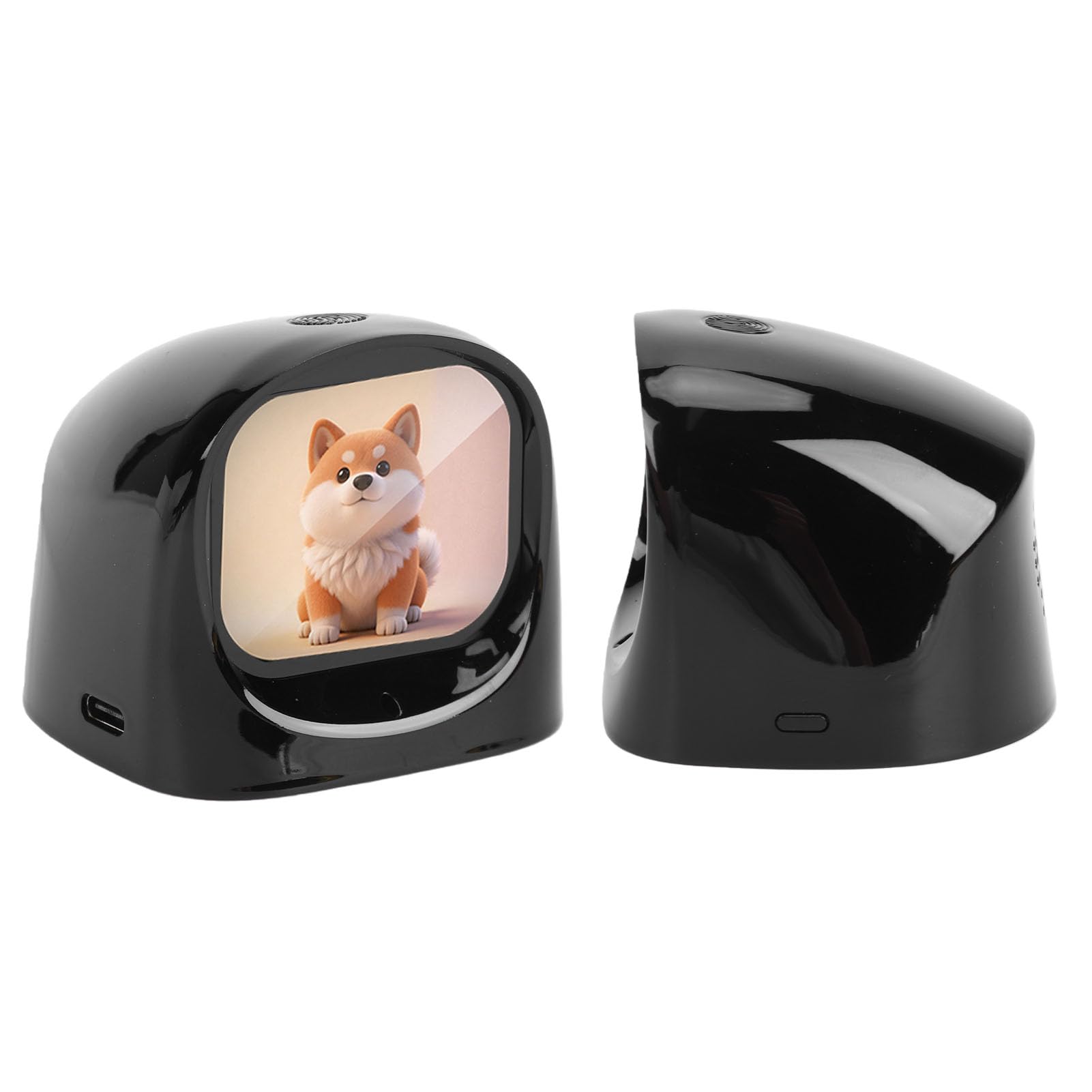 lyrlody Robot per Cruscotto dell'auto, Smart Car Companion ABS con Schermo da 2,01 Pollici, Chat AI e Monitoraggio in Tempo Reale, Batteria da 1000 MAh, per Viaggi in Famiglia dei Bambini (BLACK)