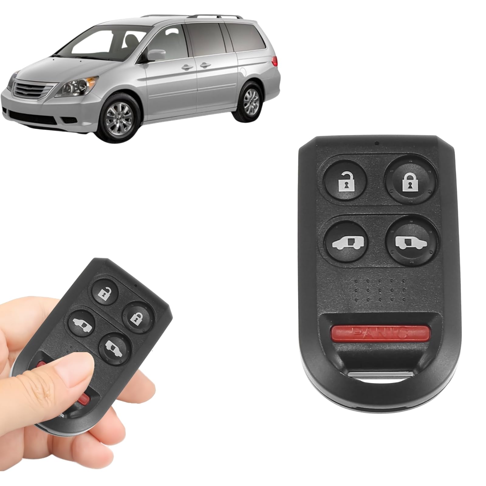 Boxonly Replacement Keyless Entry Remote Car Key Fob 313.8MHz OUCG8D-399H-A (Flashes Twice) for Honda Odyssey 2005-2010, 5-Button Remote, P/N: 72147-