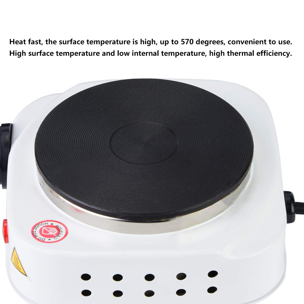 Estufa eléctrica pequeña portátil, mini estufa de 500 W, placa calefactora de 4.2 pulgadas, encimera multifunción para hervidor de vidrio de cerámica, placa de cocina de una sola placa, cocina 4
