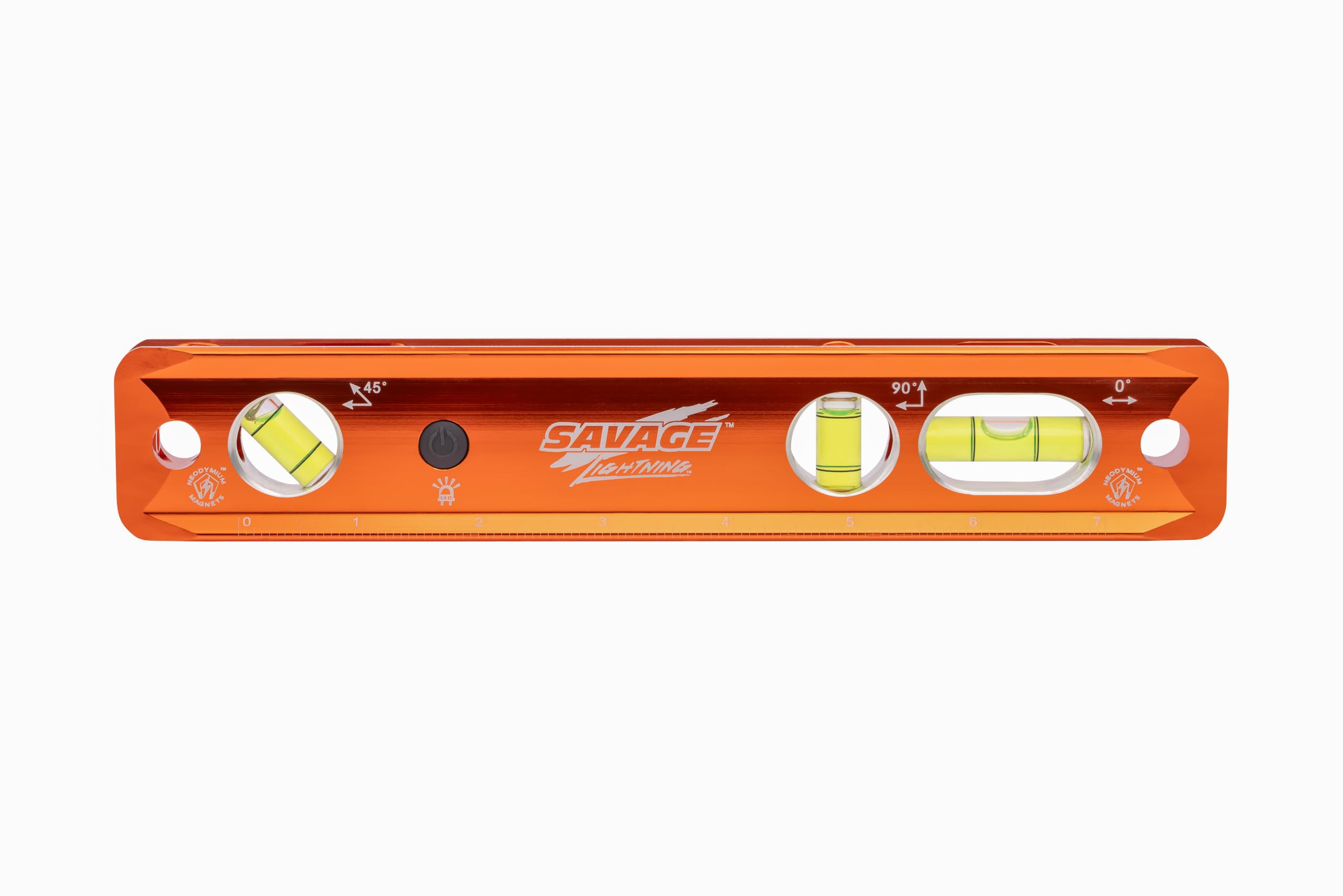 Swanson Tool Co TLL049M Savage Lightning Torpedo de aluminio magnético iluminado, 9 pulgadas, 3 viales