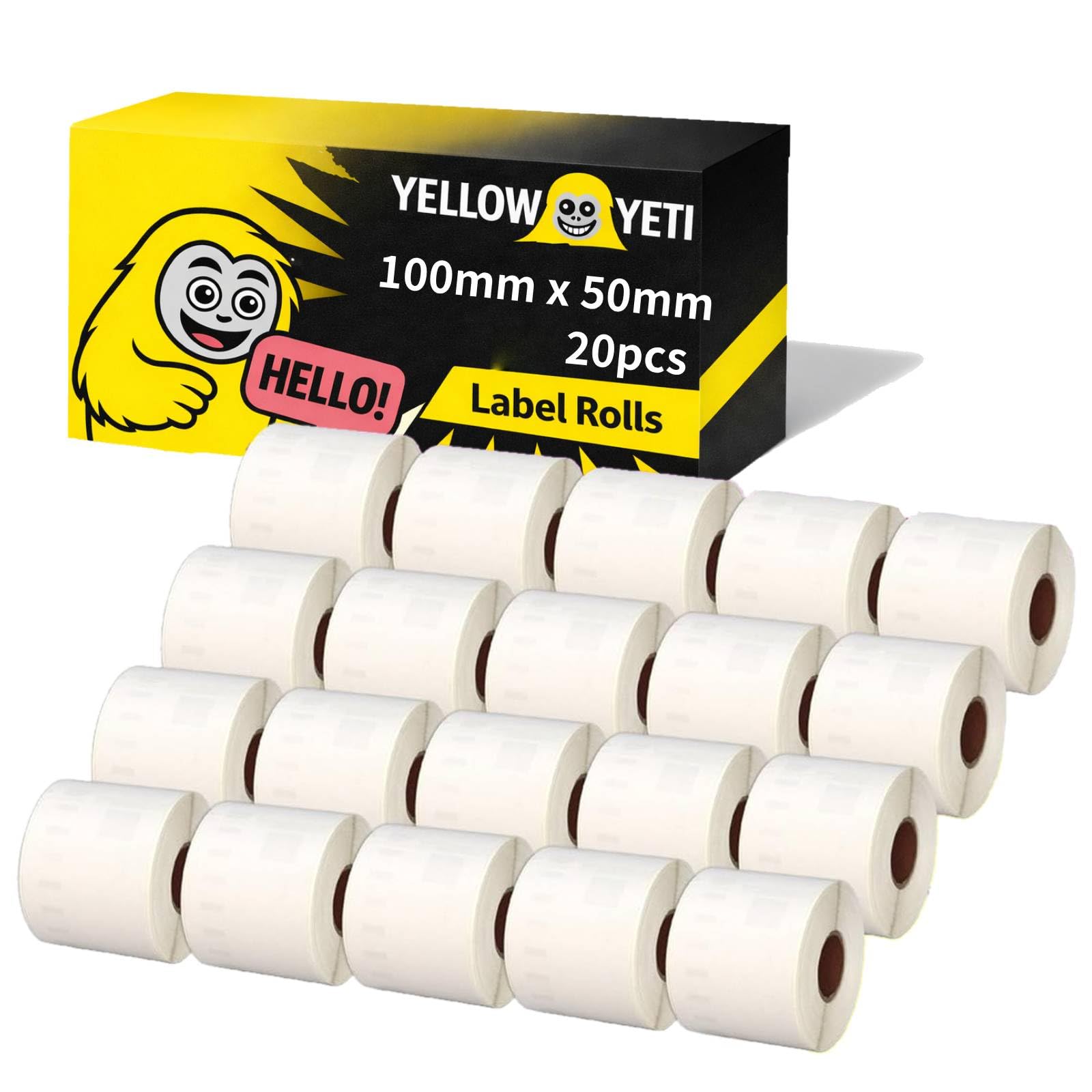 Shipping Address Label Rolls,100mm x 50mm,1000 Labels per Roll,20 Rolls,Compatible with Zebra Eltron Sato Datamax Desktop Printers (20 Rolls)