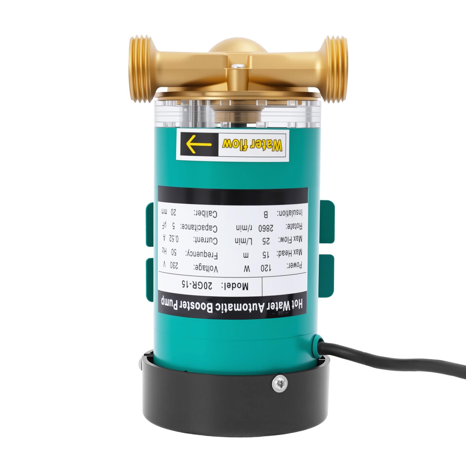 Druckerhöhungspumpe 120W Automatisch Druckpumpe 230V Umwälzpumpe, 2860rpm Max. Durchflussrate 25L/min Gartenpumpe Selbstansaugend Wasserpumpe für Garagen, Pools und Gärten