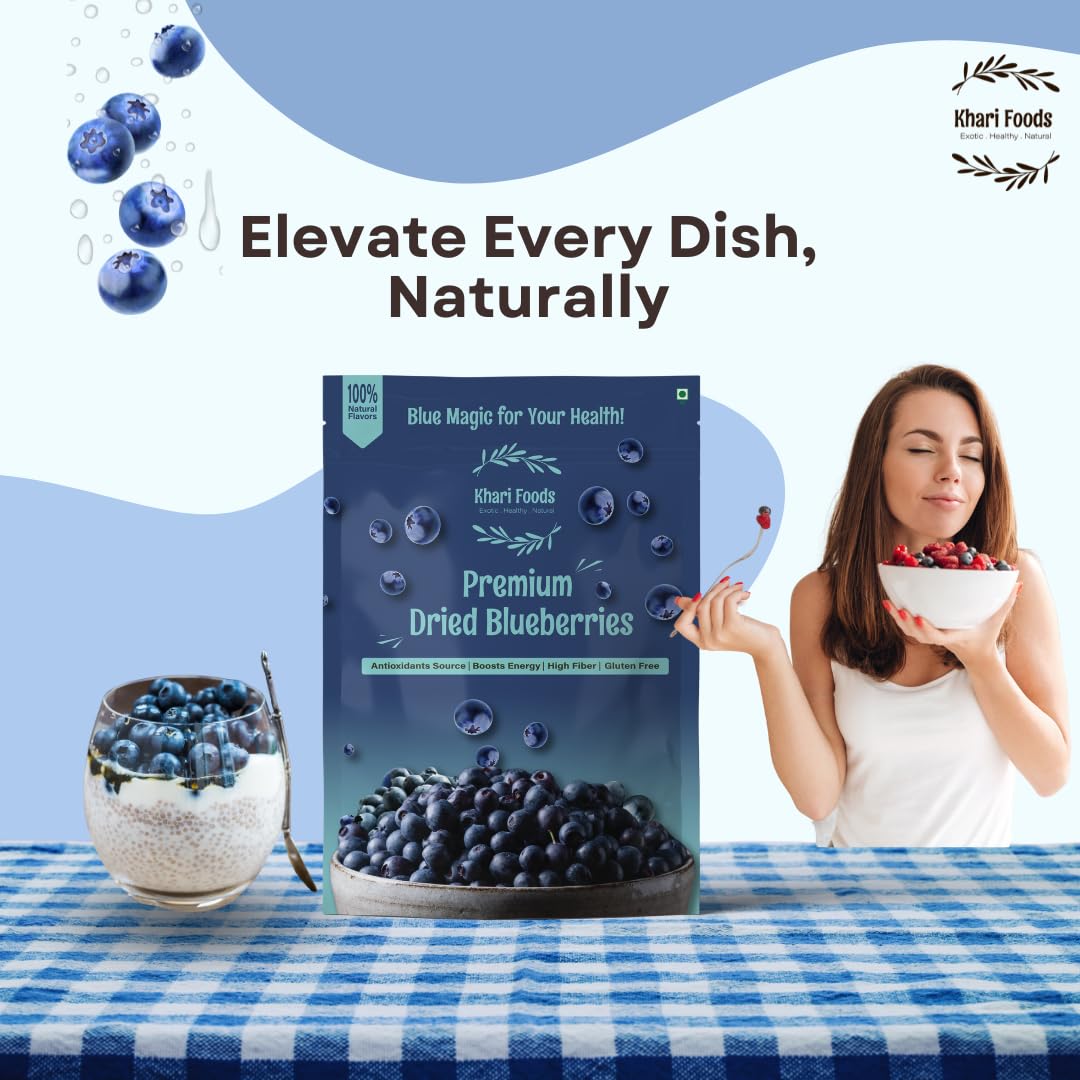 Khari Foods Dried Seedless Blueberries 150g, Rich in Fibre, Vitamins, Healthy Snacks 3