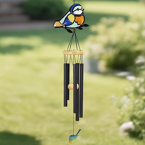 Miniatura 8 de Campana de viento de aluminio para pájaros, campanillas de viento de metal para exteriores para patio y jardín, diseño ligero a prueba de óxido con