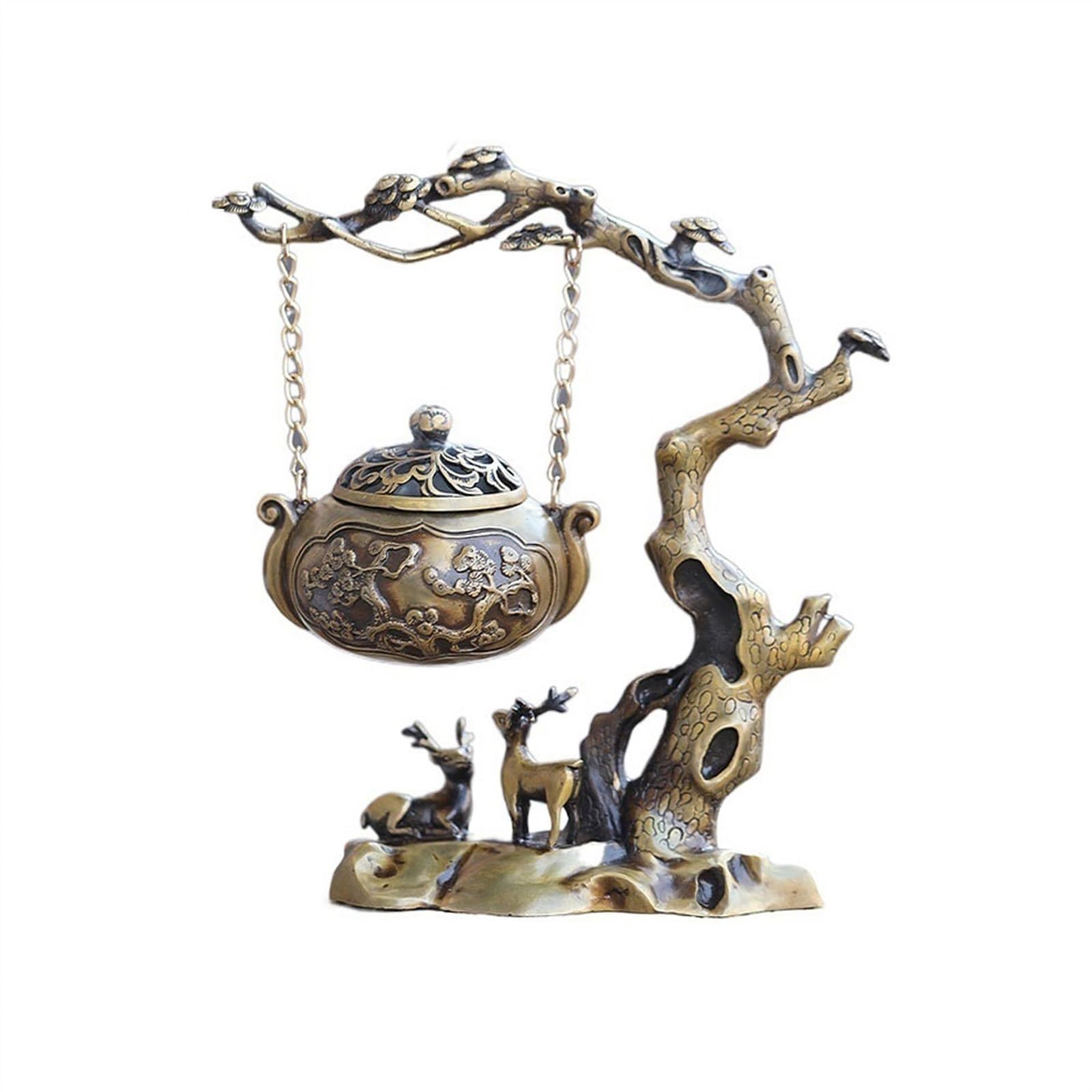 Incense Pot Personalized Ancient Tree Shaped Aromatherapy Ornaments Creative Hanging Incense Burner Copper Holder