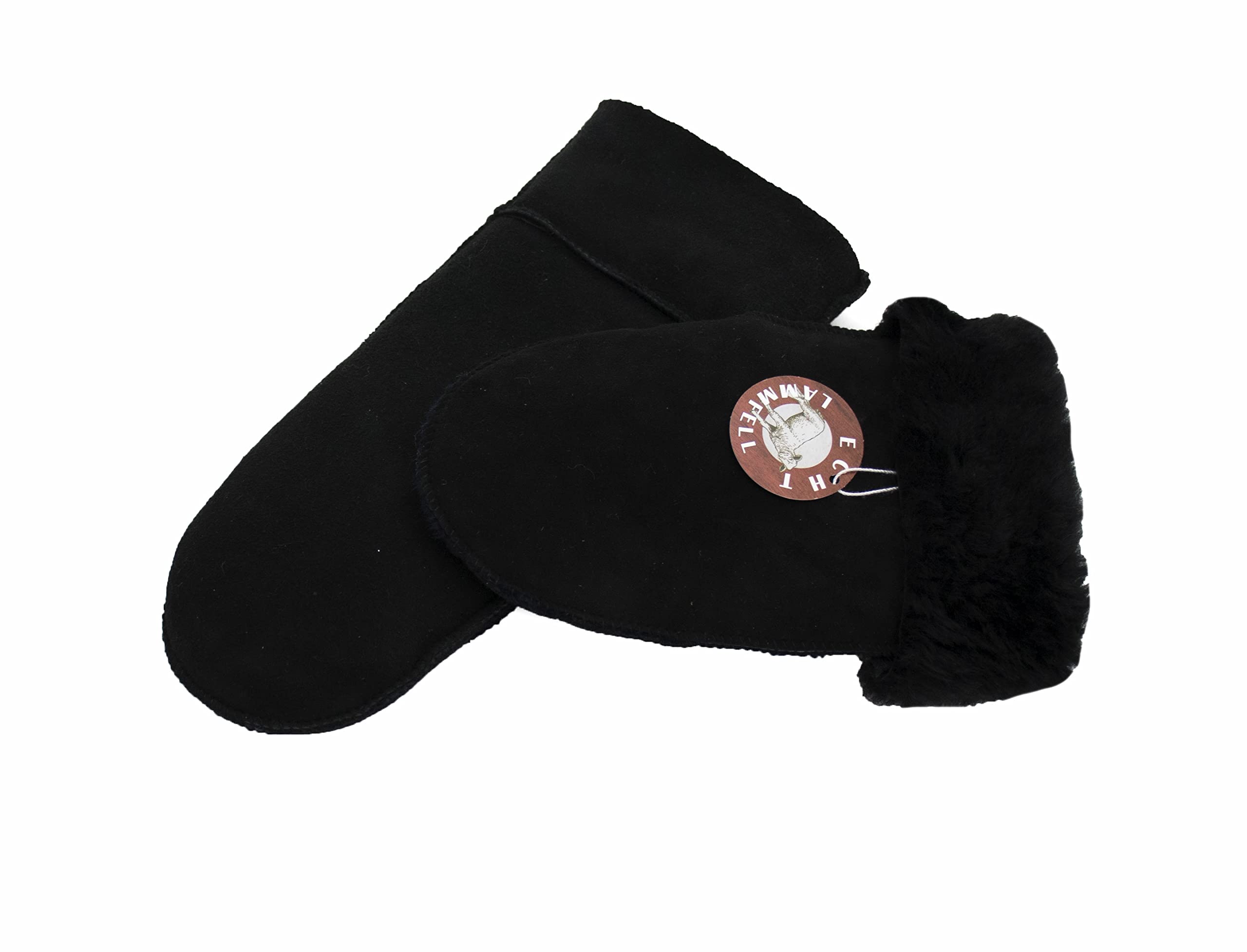 Reissner Lammfelle warme Merino Lammfell Fäustlinge Faust Handschuhe für Damen und Herren HDS-FAUST1 in beige, braun und schwarz
