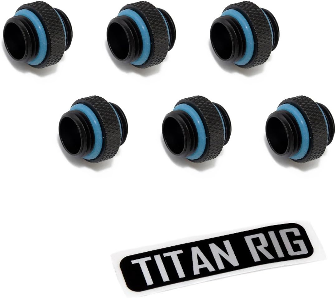 XSPC G1/4" 5mm Male to Male Fitting, Matte Black, 6-Pack