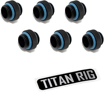XSPC G1/4" 5mm Male to Male Fitting, Matte Black, 6-Pack