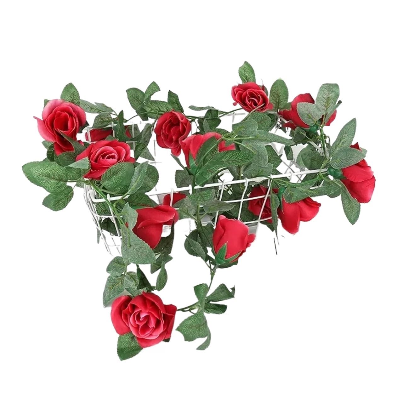 3 SZTUKI 2M Wiszący Kwiatowy Sznurek Ślubny Dekoracje Ogrodowe,Sztuczna winorośl(3pcs 16 Heads Rose)
