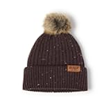Womens Knit Faux Fur Pom-pom Beanie