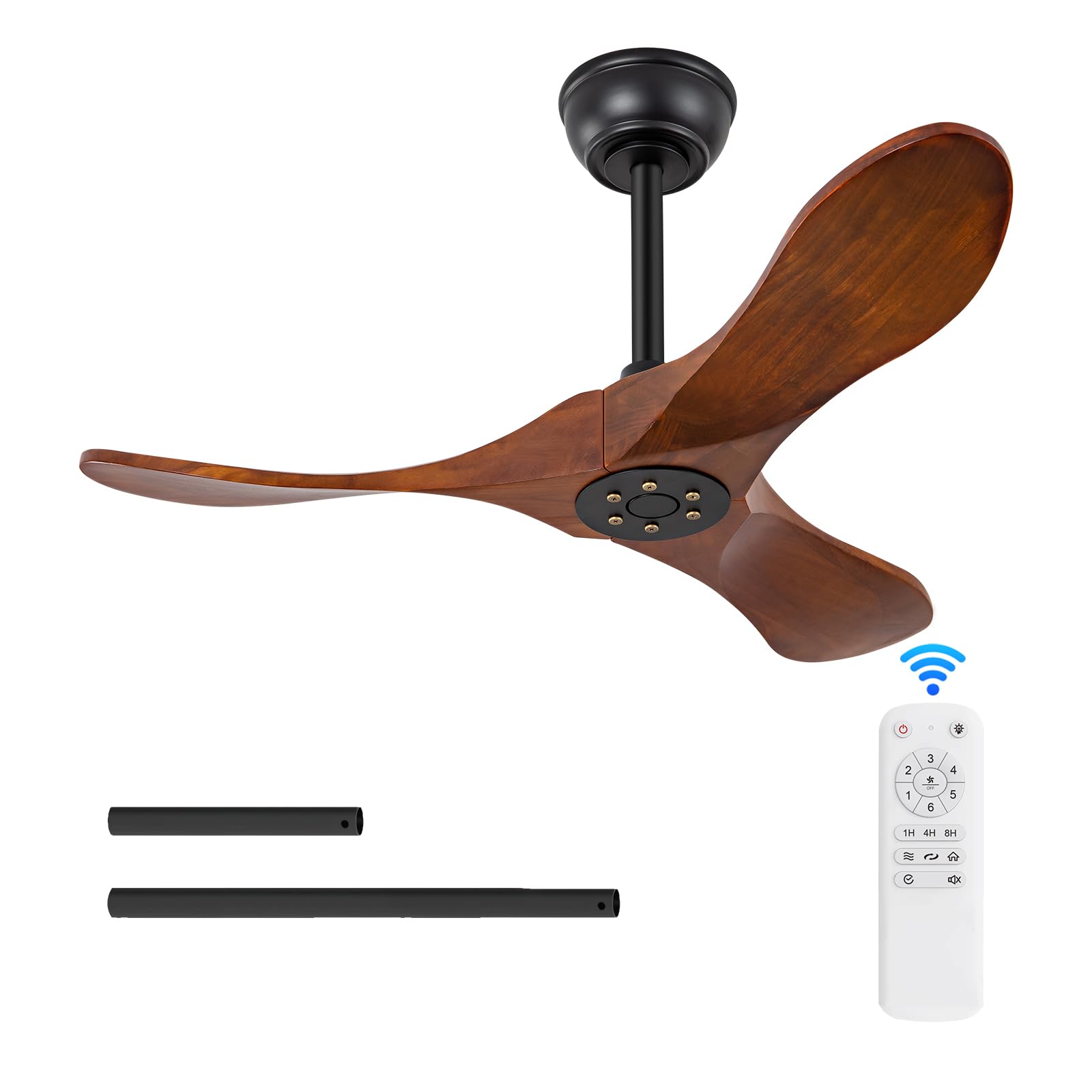 BOJUE 36 Inch Solid Wood Ceiling Fan