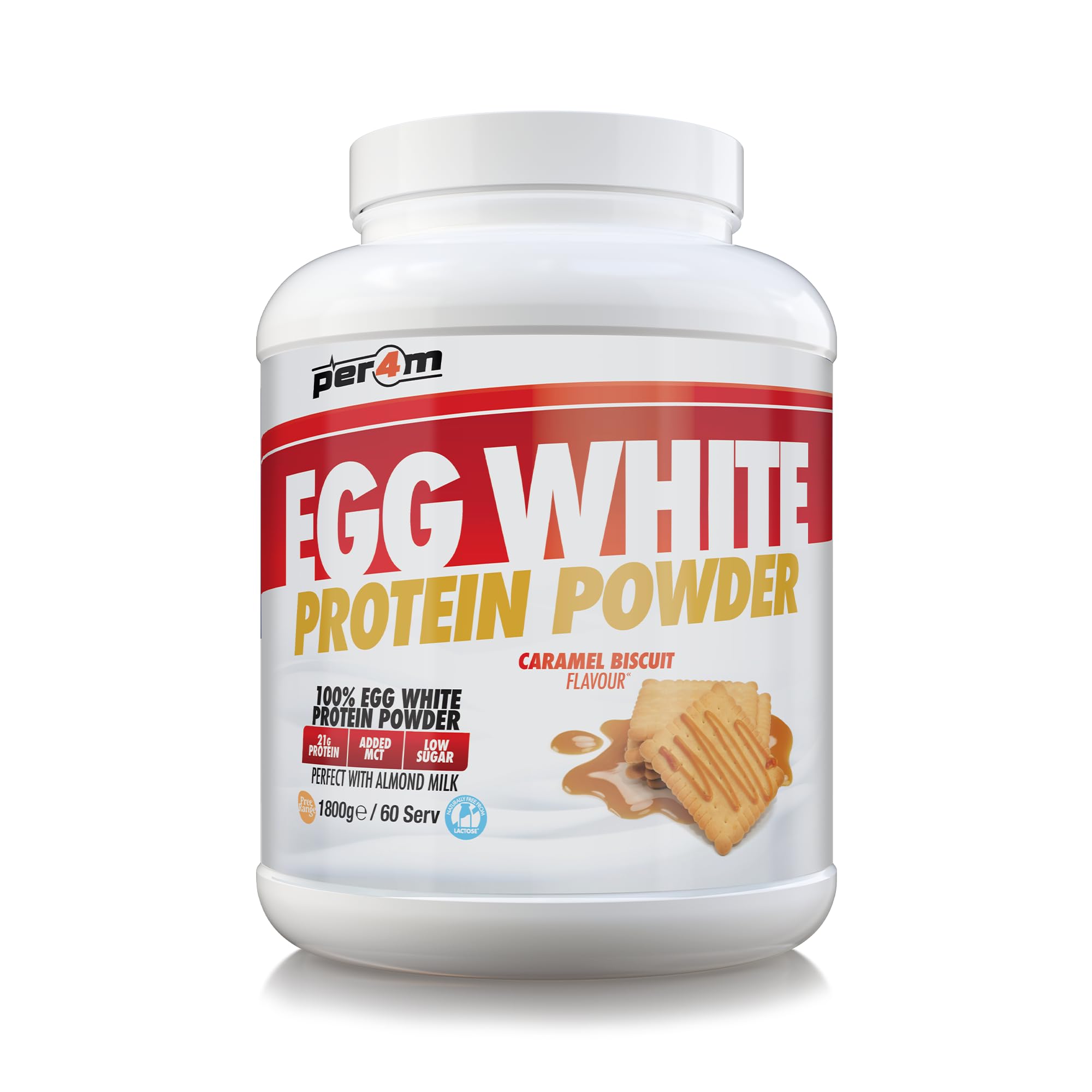 Per4m Egg White Protein Powder (1800g) Biscuit au caramel