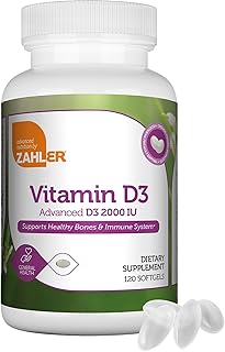 Zahler - Advanced Vitamin D3 2000 IU Softgels (120 Count) Kosher Vegetarian Friendly Vitamin D for Immune Support, Bone, Teeth & Muscle Health - Daily D3 Vitamin Supplement for Adults - Easy Swallow V