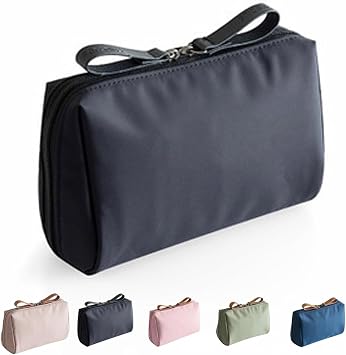 Small Makeup Bag, Makeup Bag Organizer, Mini Cosmetic Bag for Women and Girls, Travel Makeup Bags, Handy Bag for Your Travel Essentials, Essential Makeup Bag Black, 2.16in*3.93in*5.90in