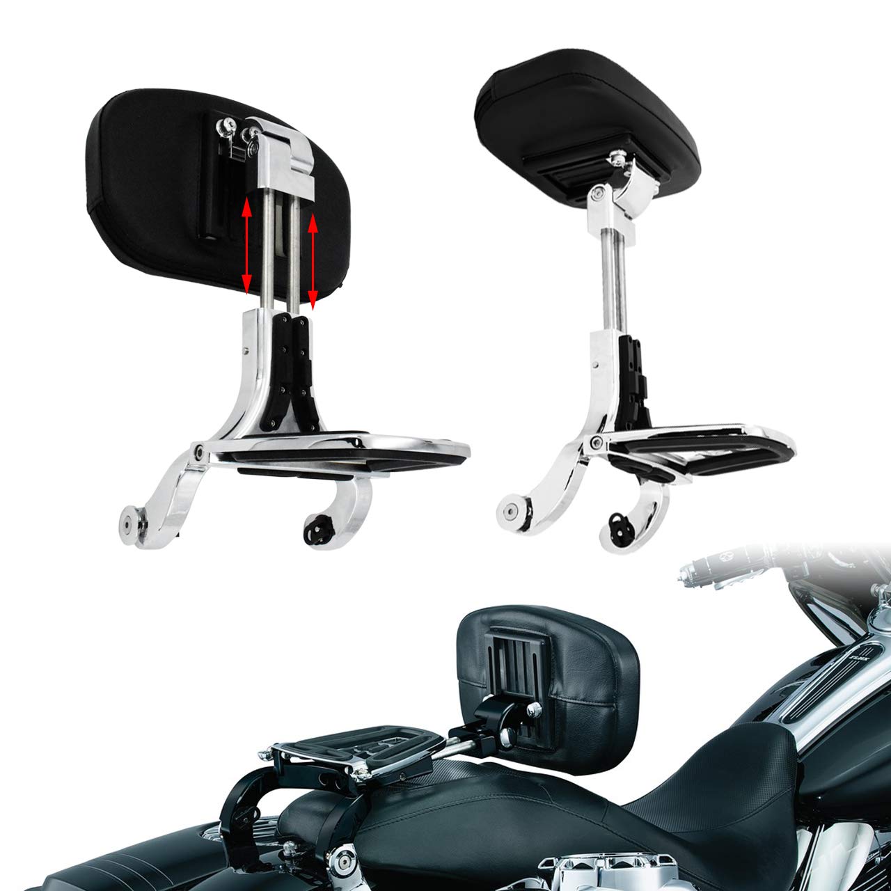Amazon | HCmotorku バイク バックレスト ドライバー パッセンジャー 