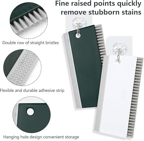 Miniatura 3 de 3 cepillos para fregadero de cocina y encimera 2 en 1, raspador pequeño, raspador de goma, derrames limpios húmedos y secos, apto para lavavajillas