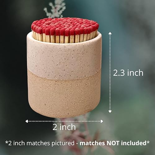 Miniatura 8 de SHIBUSA Soporte para fósforos con delantero  Lindo tarro de cerámica  perfecto para velas o decoración de baño  Diseñador australiano  Enciende
