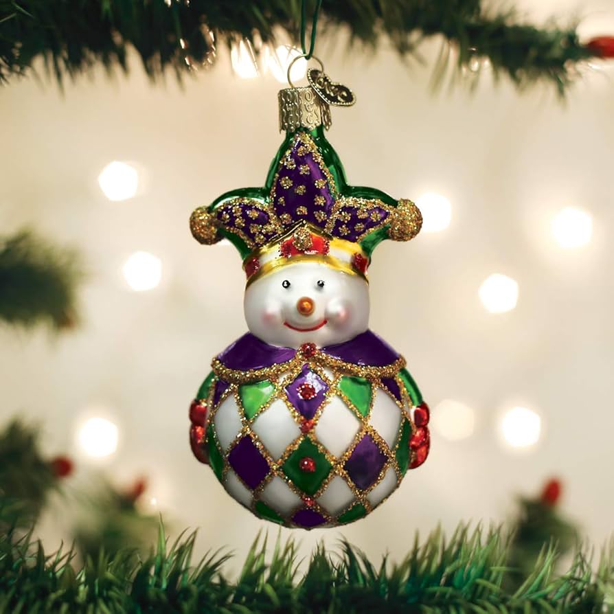 Amazon.com: Old World Christmas Harlequin Snowman Glass Ornament