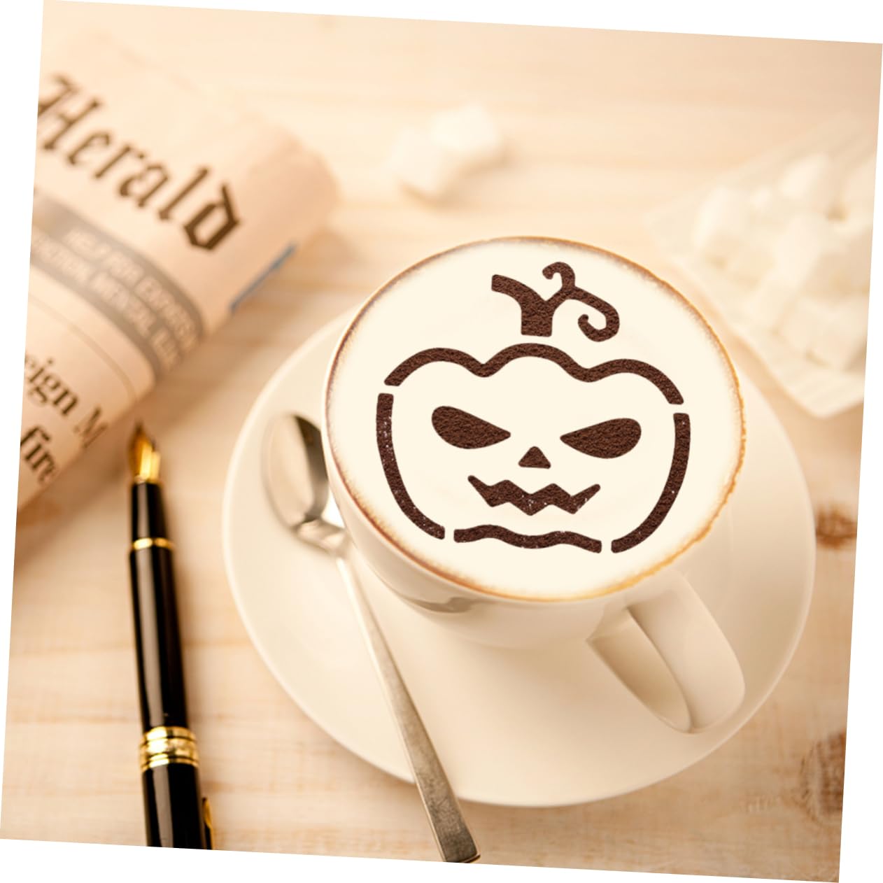 Ciieeo 3sets Stencil Acciaio Inossidabile Per Decorazioni Di Cappuccino e Latte Template Per Arte Del Caffè Facile Da Pulire e Utilizzare Vari Stili Per Creazioni Professionali