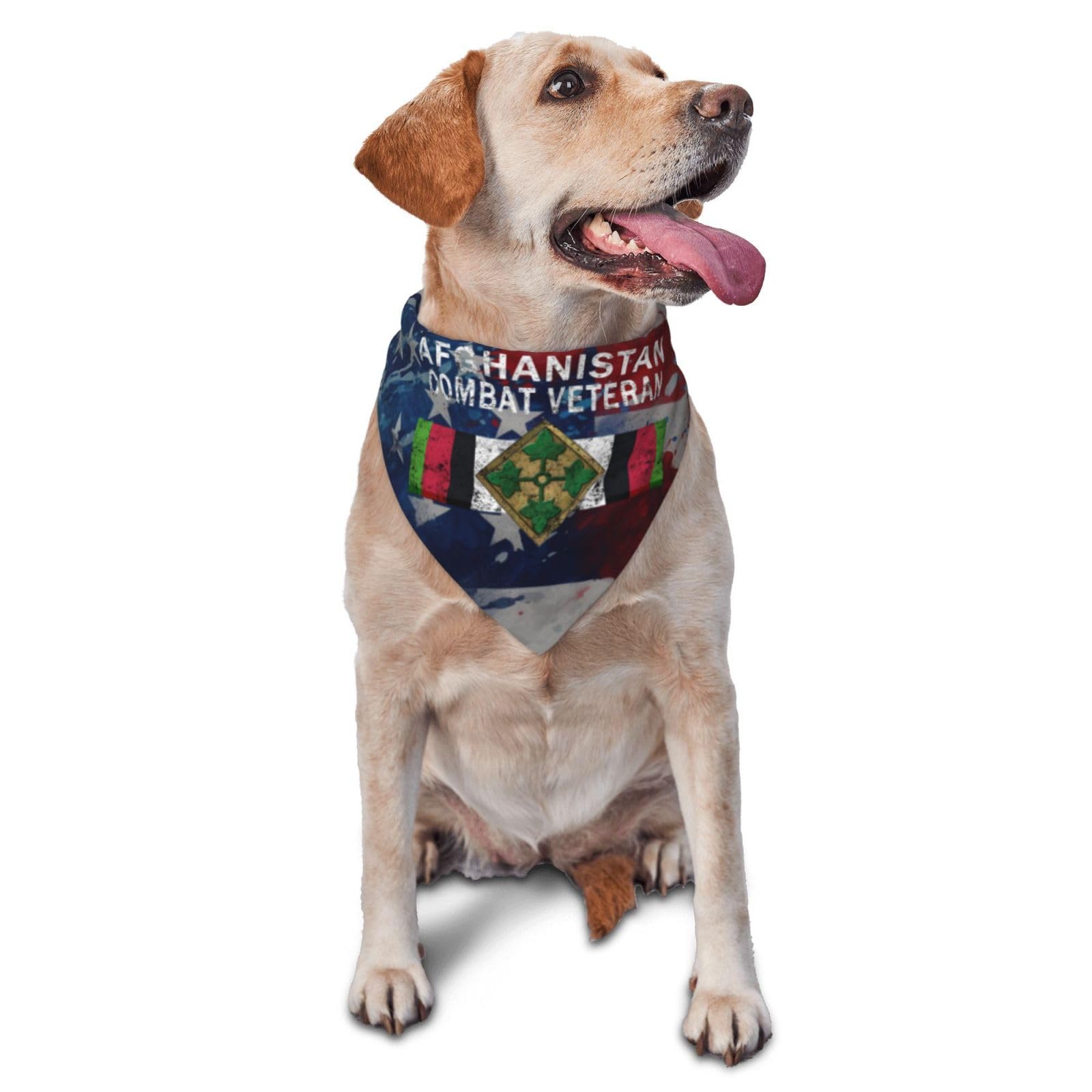 4th Infantry Division Afghanistan Combat Veteran Dog Scarf Pet Bandana Cat Pet Bibs