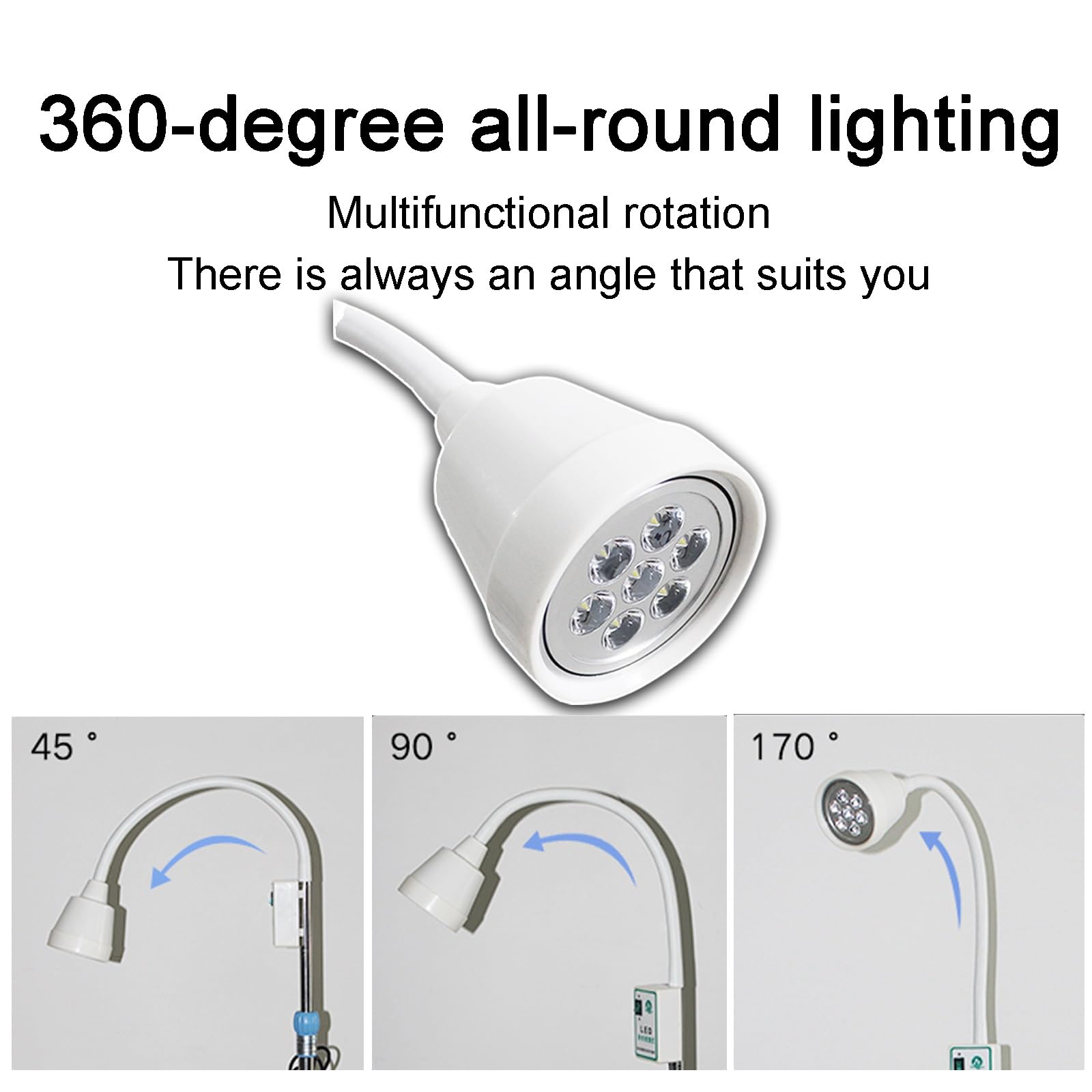 Dimmbare LED gynäkologische Untersuchungsleuchte - Mobile OP-Lampe mit Rollfuß für medizinische Eingriffe, ideal für Kliniken und Krankenhäuser, einstellbare Helligkeit