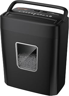 Bonsaii C261-C 8-Sheet Crosscut Paper Shredder P-4 Security 4.2 Gal Bin Home Office Shreds Cards Staples Clips