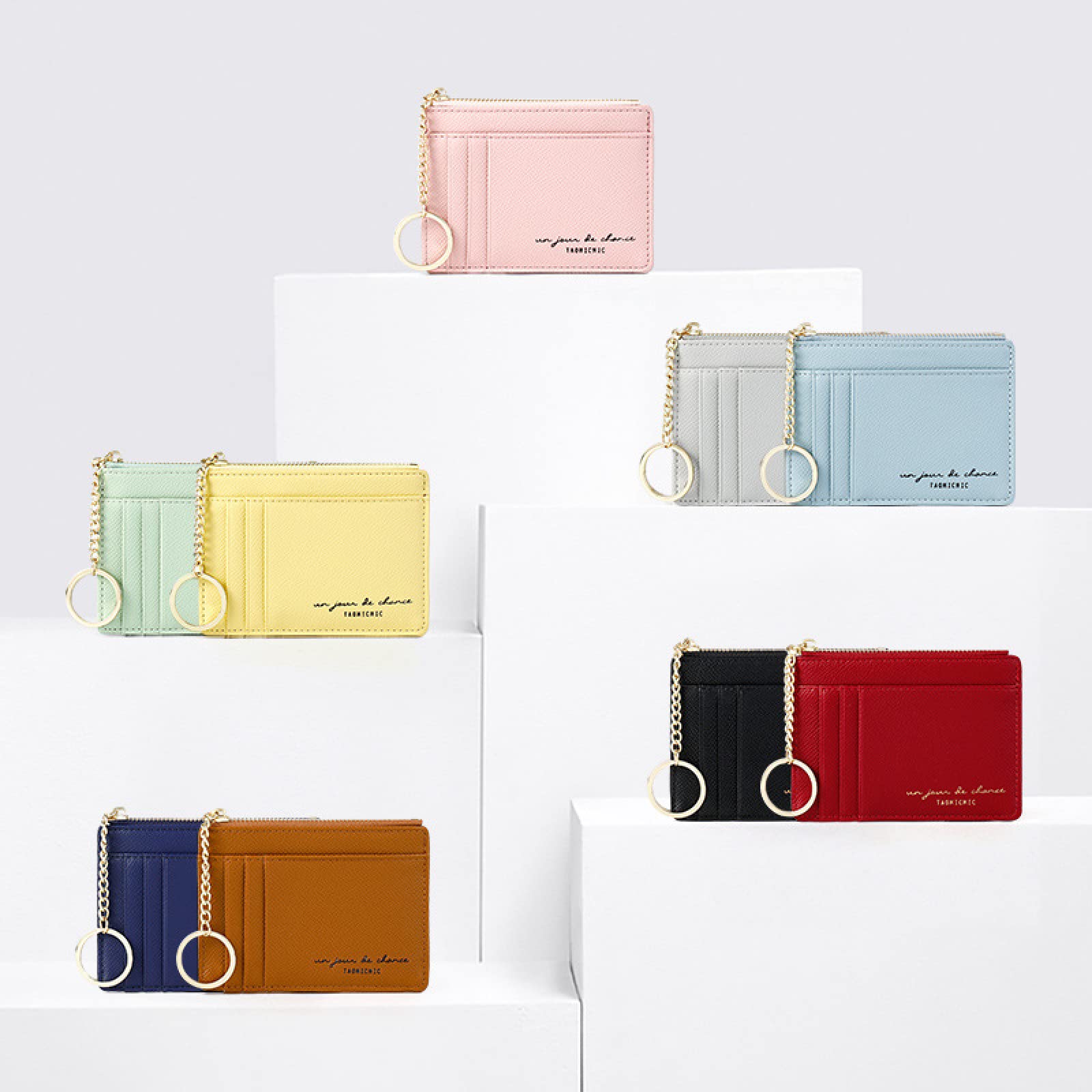 Paquete De 2 Carteras Pequeñas Para Mujer Con Clip Para Tarjetas