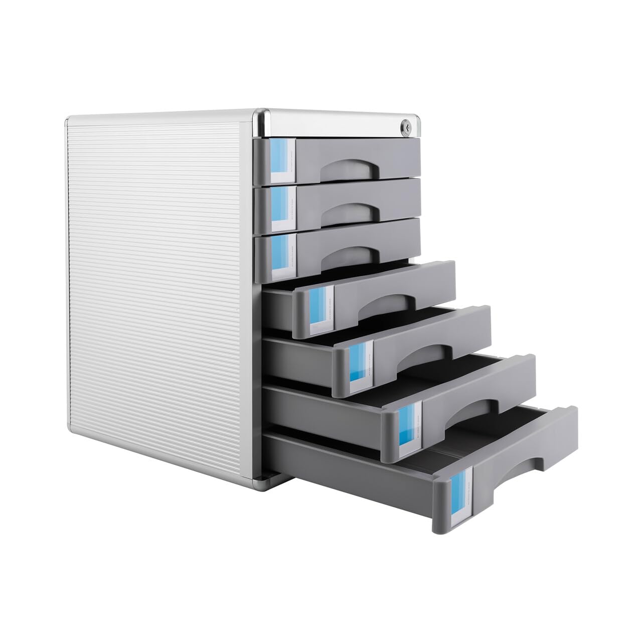 Schubladenbox Ablagebox SchüBe Integriertes Design BüRo Zuhause Studie Stifte BüRomaterialien Dokumentenspeicherbox Mit 7Geschlossenen Schubladen AblagefäCher Stapelbar Organizer GroßEr KapazitäT