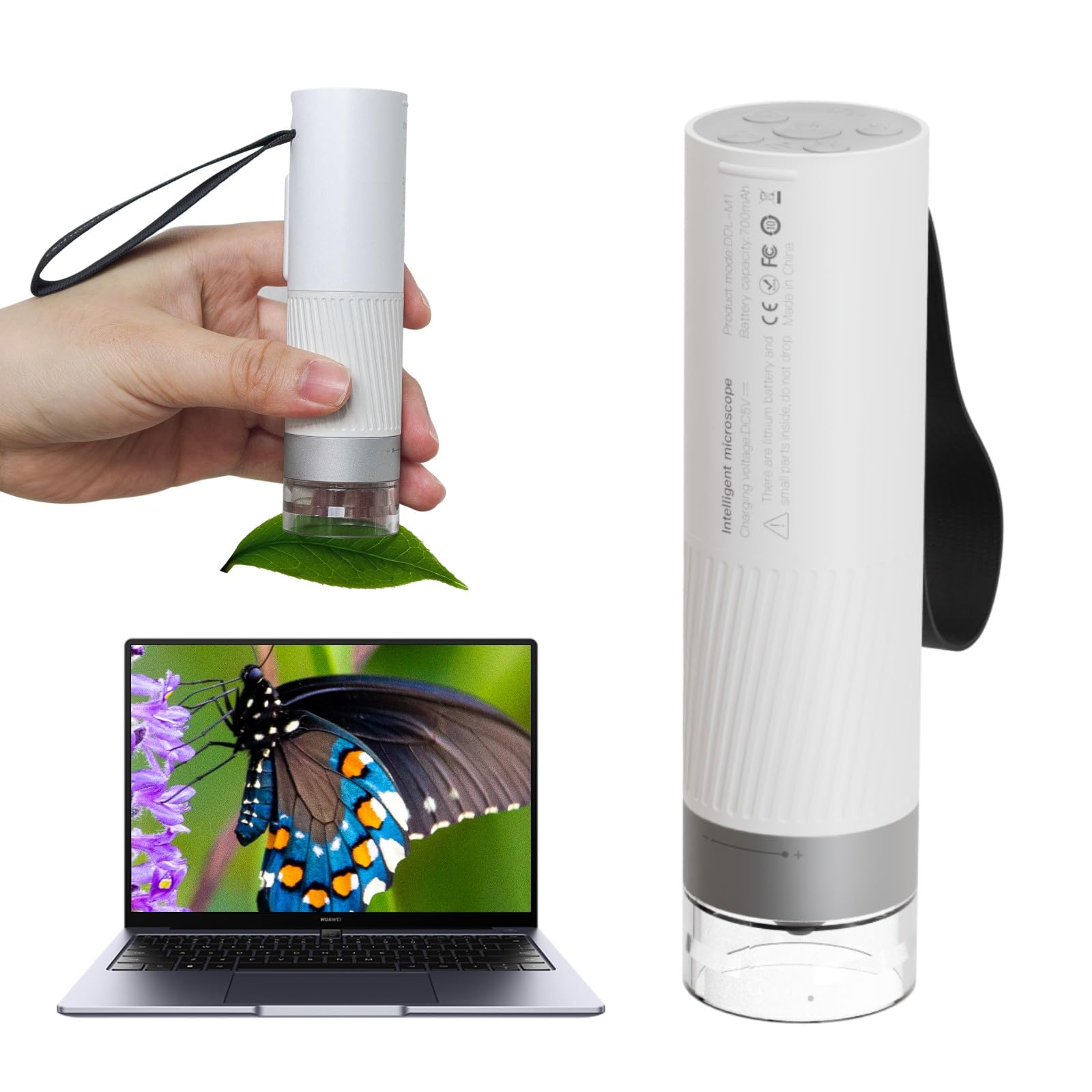 BEAVERLAB Microscopio 1000X HD Video/Foto Monedas Microscopio Portátil de Mano Digital WiFi USB Microscopio para Niños, Mini Cámara 8 Luces LED Ajustables Compatible con iPhone, Android, iPad