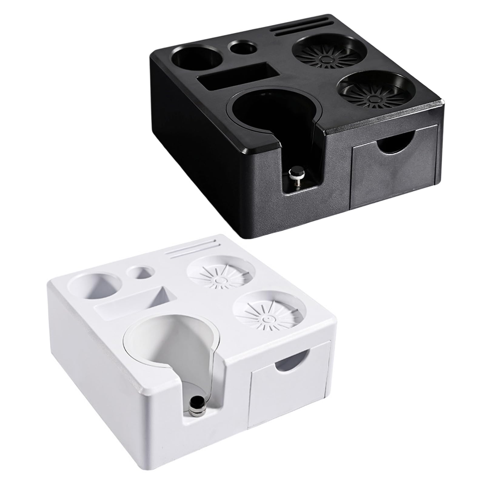Multifunktionale Schubladenstile, quadratisch, Espresso-Tamperstation mit Aufbewahrungsschublade für Baristas, Kaffee-Zubehör, Organizer