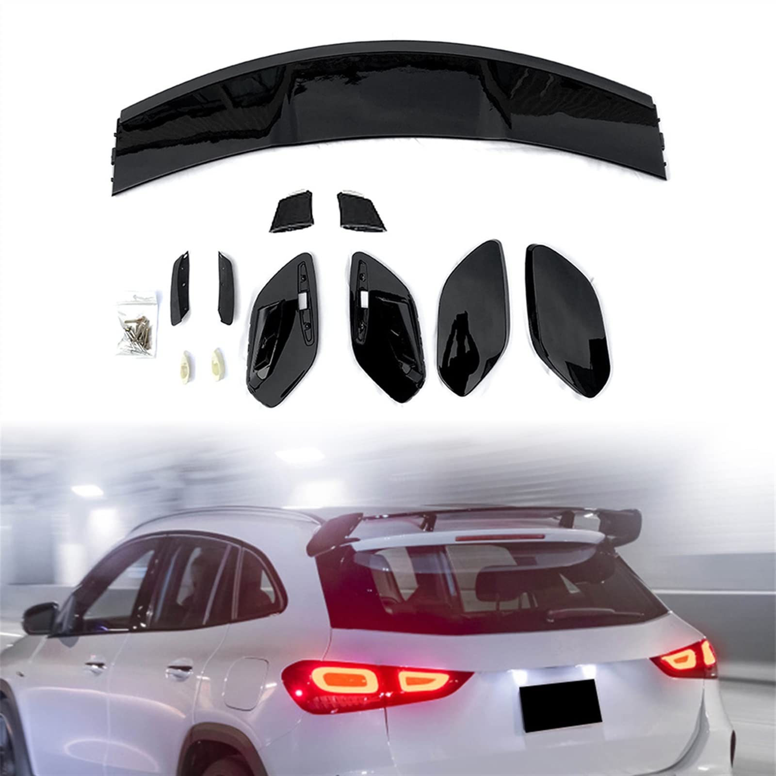 Aileron de toit arrière de voiture style sport noir brillant pour GLA H247 2020 2021